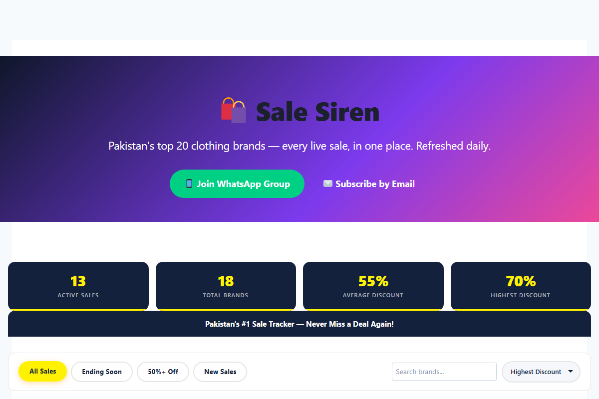 Screenshot of salesiren.pk